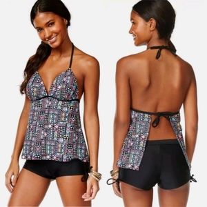 Hula Honey Multicolor Geometric Tankini